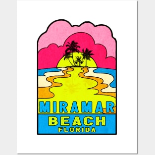 Miramar Beach Florida Groovy Sunset 70's Hippie Hippy Vintage FL Posters and Art